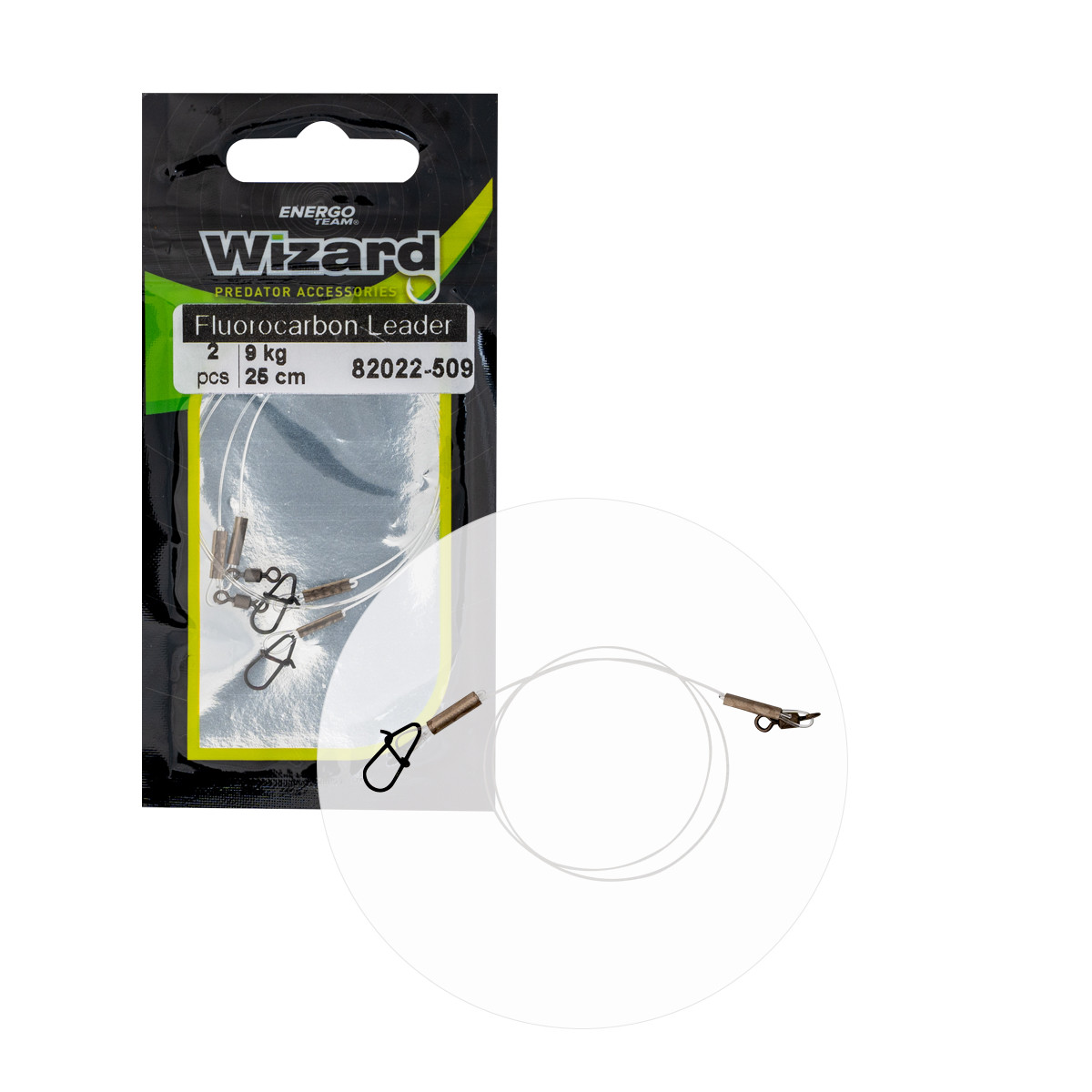 Struna Energoteam Wizard Neo Fluorocarbon Leader, Transparent, 25cm, 2buc/plic (Varianta: 9 Kg)