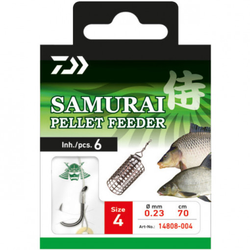 Carlige legate Daiwa Samurai Pellet Feeder, 6buc