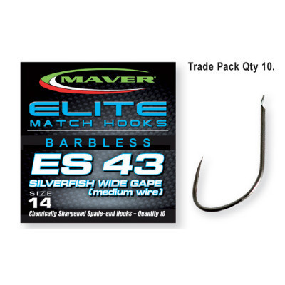 Carlige Maver Elite ES43 Silverfish Wide Gape, 10bc