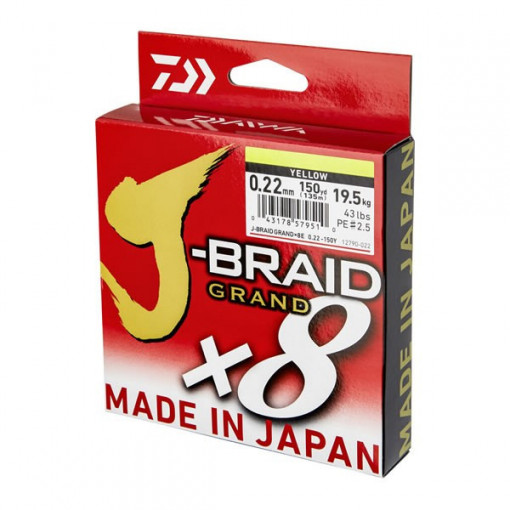 Fir textil J-BRAID Grand X8 yellow 135m Daiwa