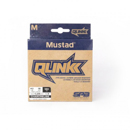 Fir Textil Mustad Qlink Braid, 150m, Chartreuse