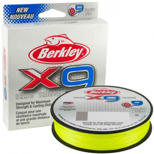 Fir textil X9 Low Vis galben fluo 150m Berkley