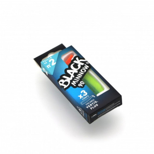 Shad Black Minnow Green/Orange, 9cm, 3buc/plic Fiiish