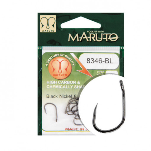 Carlige barbless Maruto HC-8346, Black, 10buc