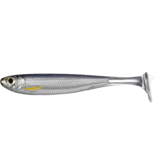 Shad Livetarget Slowroll Shiner Paddle Tail, culoare Silver-Smoke, 12.5cm, 3buc