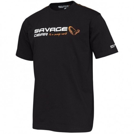 Tricou Savage Gear Signature Logo Black Ink