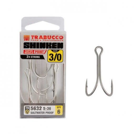 Carlige duble Trabucco SHINKEN S-36, 6buc