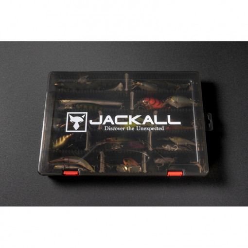 Cutie pentru Naluci Jackall 2800D Tackle M, Culoare Clear Black, 27.5x18.5x3.9cm