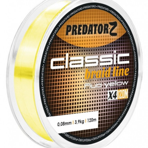 Fir textil Predator-Z Classic Braid galben fluo 120m Carp Zoom