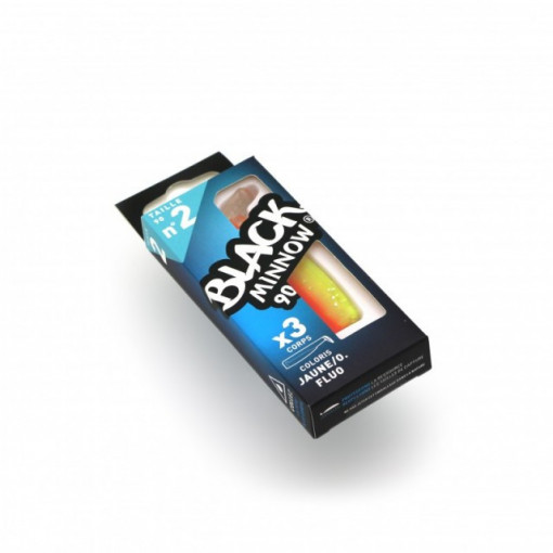 Shad Black Minnow Orange/Yellow, 9cm, 3buc/plic Fiiish