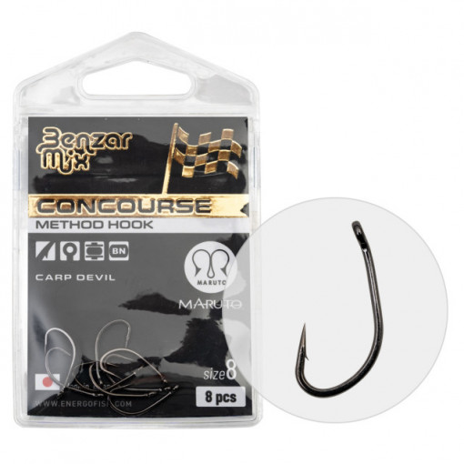 Carlige Benzar Concourse Method Carp Devil, 8 buc