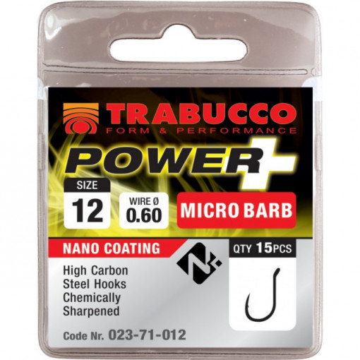 Carlige Trabucco Power, Micro-Barbless, 15 buc