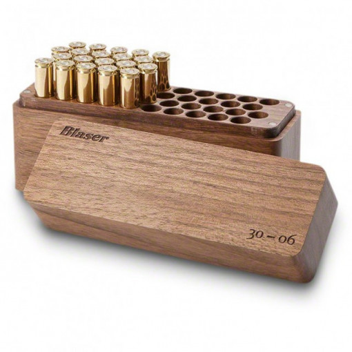 Cutie lemn de nuc pentru munitie 40 posturi Blaser