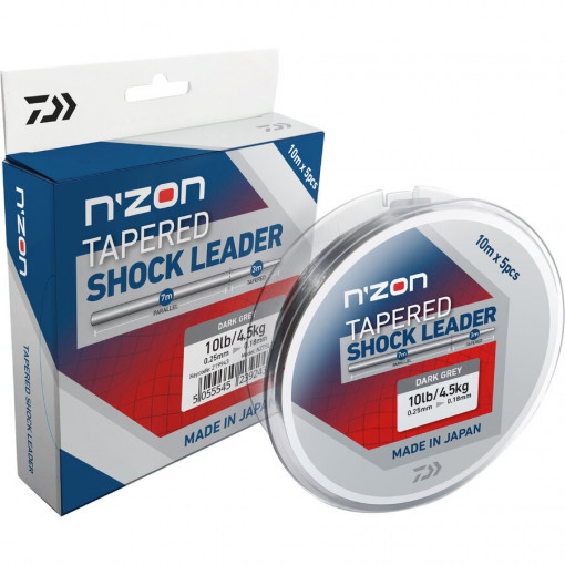 Fir Inaintas Conic Daiwa N'Zon Tapered Shock Leader, Clear, 5x10m/rola