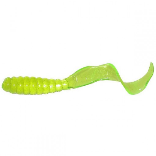 Naluca vierme verde gliter 12cm/ 5 buc/plic Mister Twister