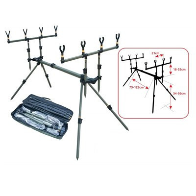 Rod Pod 4 lansete aluminiu Baracuda RP 4 - Img 1