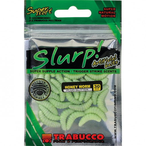 Vierme artificial Trabucco Slurp Bait, Fluo, 2cm, 30 buc