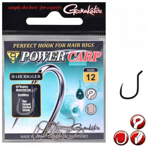 Carlige crap Power Hair Rigger 10buc/plic Gamakatsu