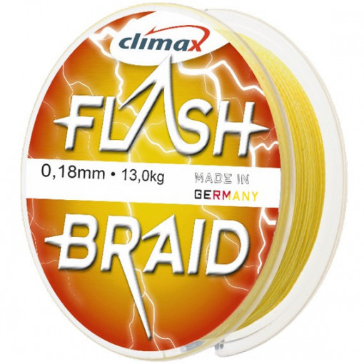 Fir textil Climax Flash Braid, galben fluo, 100m