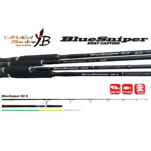 ロッド YAMAGA Blanks YAMAGA BlueSniper 82/6 Lanseta Yamaga Blanks Blue Sniper 82/6, 2.505m, 50-150g, 2 tronsoane