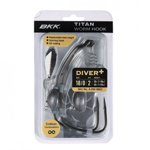 Carlige Offset BKK Titan Diver+, 2buc