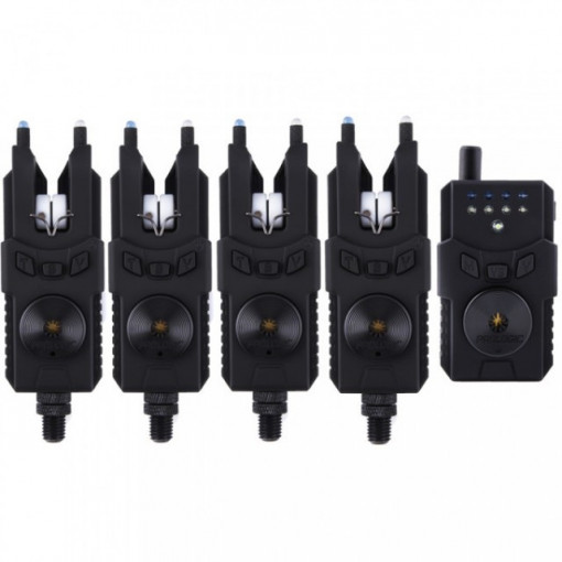 Set 4 avertizoare cu statie Prologic SMX Custom Black WTS Blue