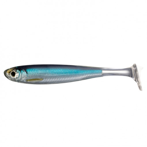 Shad Livetarget Slowroll Shiner Paddle Tail, culoare Silver-Blue, 8.5cm, 4buc