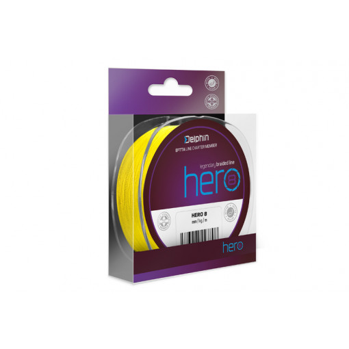 Fir Textil Delphin HERO 8, Galben Fluo, 1000m