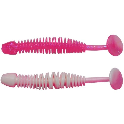 Grub Berkley PowerBait Power Leech, Pink/White, 5 cm, 12 buc/plic
