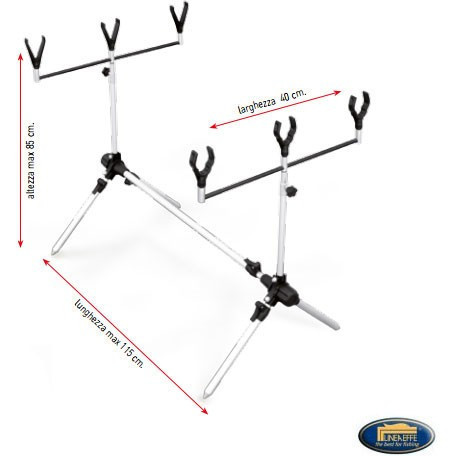 Rod Pod crap aluminiu 3 posturi LineaEffe - Img 1