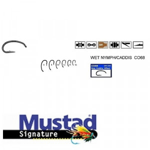 Carlige pentru musca bronz curbate, forjate Mustad