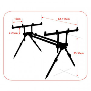 Rod Pod Baracuda RP12, 4 lansete - Img 2
