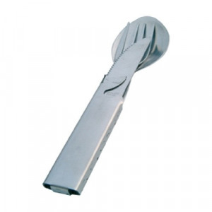 Set tacamuri inox 1 persoana + desfacator conserve BushCraft