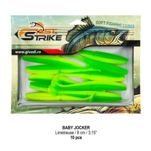 Shad Fast Strike Baby Jocker, Limetreuse, 8cm, 10buc/blister - Img 2