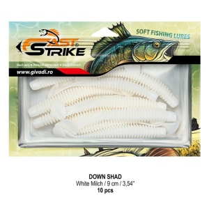 Shad Fast Strike Down Shad 9cm, 10cm/plic, White Milch - Img 2