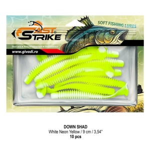 Shad Fast Strike Down Shad 9cm, 10cm/plic, White Neon Yellow - Img 2