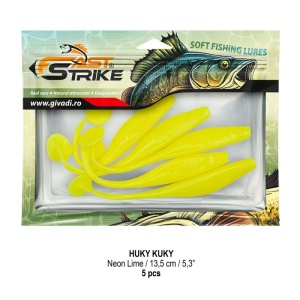 Shad Fast Strike Huky Kuky, Neon Lime, 13.5cm, 8.4g, 5buc/blister - Img 2