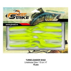 Shad Fast Strike Turbo Zander, Limetreuse Glow, 10cm, 10buc/blister - Img 2