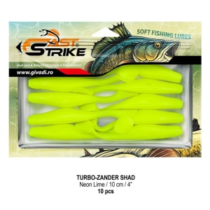 Shad Fast Strike Turbo Zander, Neon Lime, 10cm, 10buc/blister - Img 2