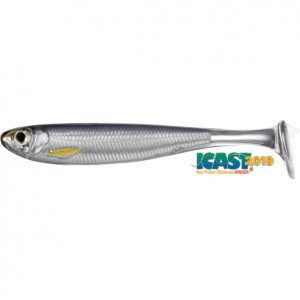 Shad Livetarget Slowroll Shiner Paddle Tail, culoare Silver-Smoke, 10cm, 4buc - Img 2