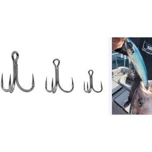 Ancora Tripla Mustad Jaw Lok In-Line Treble Titan Steel 5X Strong - Img 2