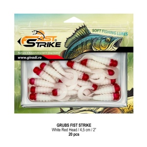 Grub Fast Strike, White Red Head, 4.5cm, 1.1g, 20buc/blister - Img 3