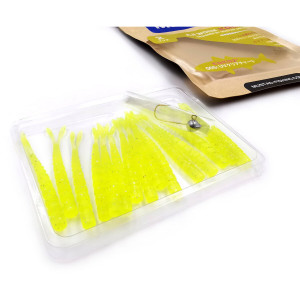 Grub Mustad Aji Split Tail, 5cm, Clear Chartreus, 12buc/plic - Img 2