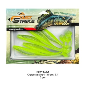 Shad Fast Strike Huky Kuky, Chartreuse Silver, 11.5cm, 4.3g, 10buc/plic - Img 3