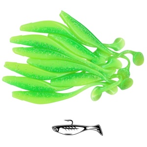 Shad Fast Strike Huky Kuky, Limetreuse, 11.5cm, 4.3g, 10buc/plic - Img 2