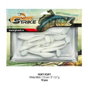 Shad Fast Strike Huky Kuky, White Milch, 7.5cm, 2.7g, 10buc/plic - Img 3
