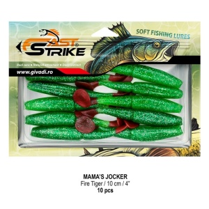 Shad Fast Strike Mama's Jocker, Fire Tiger, 10cm, 10buc/blister - Img 2