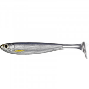 Shad Livetarget Slowroll Shiner Paddle Tail, culoare Silver-Smoke, 12.5cm, 3buc