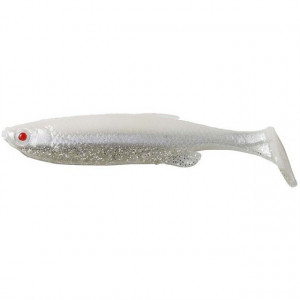 Shad Savage Gear Fat Minnow T-Tail White Silver, 10.5cm, 4buc