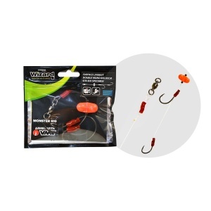 Montură Somn Wizard Monster Surface Livebait Double Mono Rig cu Zornăitoare - Img 4